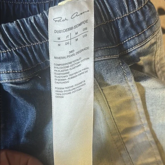 Rick Owens unisex  Mineral Pearl Degrade Two-Tone Denim Pants - Picture 2 of 16